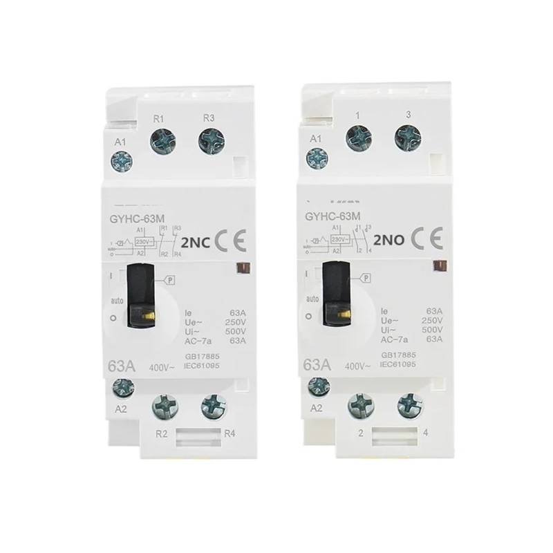 2P 40A 63A 2NO oder 2NC Manueller modularer Haushalts-DIN-Schienen-AC-Schütz AC220V 230V Manuelle Steuerung(2P 40A 2NC 220V) von YZZMY