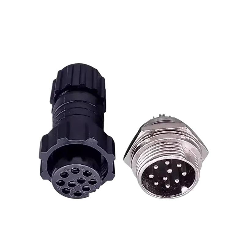 5/20 Sets GX16 M16 QL16 16MM Aviation Steckdose Männlich Weiblich Docking Back Nut Panel Mounted Connector mit 2/3/4/5/6/7/8/9 Pins(Back nut 10P,20 Sets) von YZZMY
