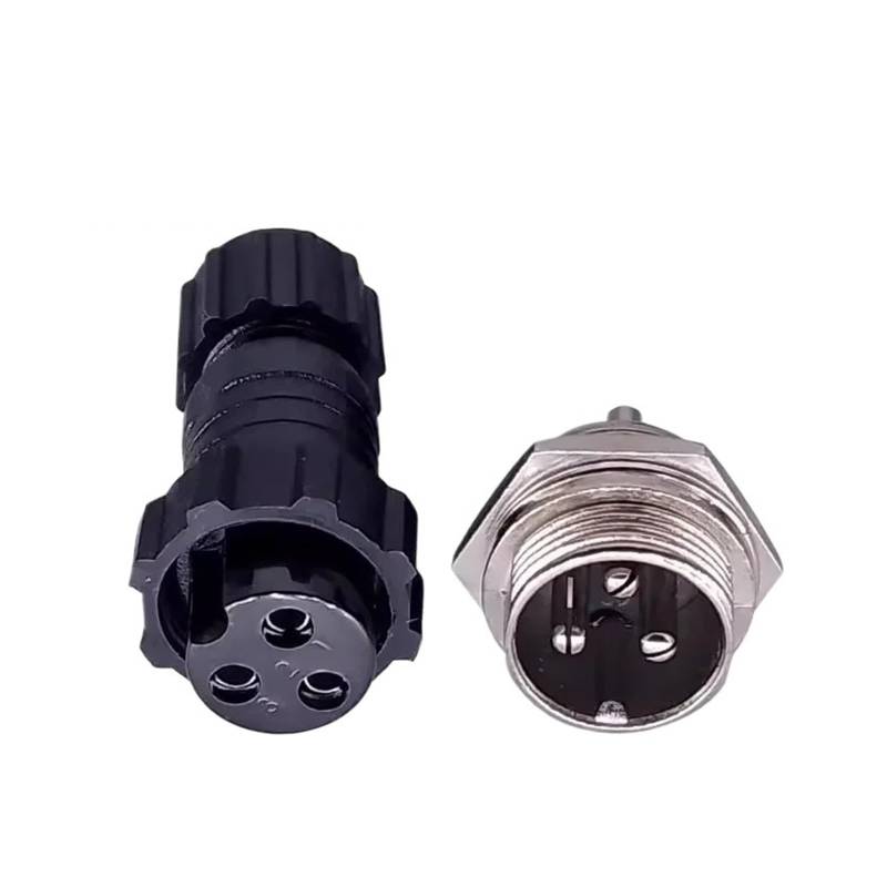 5/20 Sets GX16 M16 QL16 16MM Aviation Steckdose Männlich Weiblich Docking Back Nut Panel Mounted Connector mit 2/3/4/5/6/7/8/9 Pins(Back nut 3P,20 Sets) von YZZMY