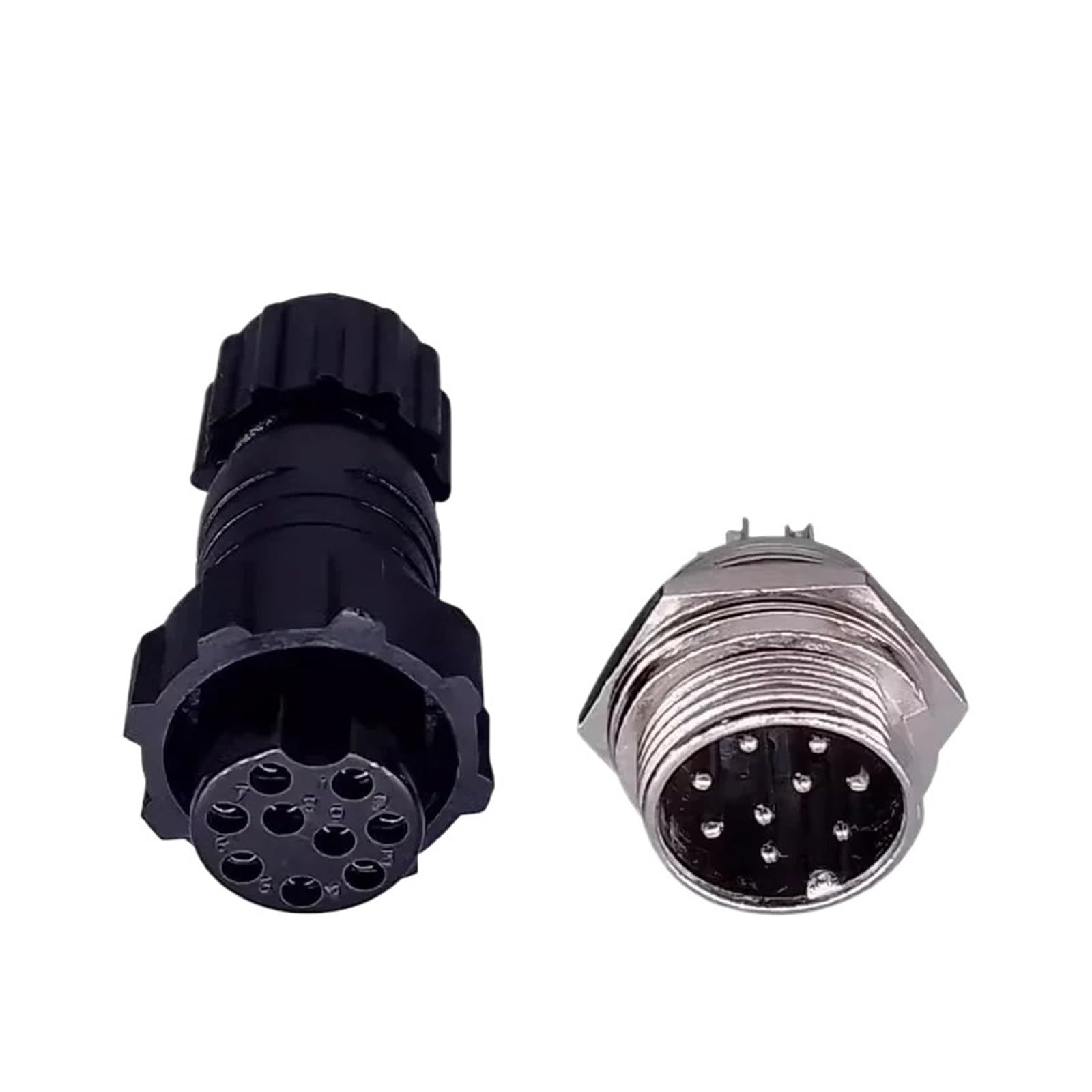 5/20 Sets GX16 M16 QL16 16MM Aviation Steckdose Männlich Weiblich Docking Back Nut Panel Mounted Connector mit 2/3/4/5/6/7/8/9 Pins(Back nut 9P,100 Sets) von YZZMY