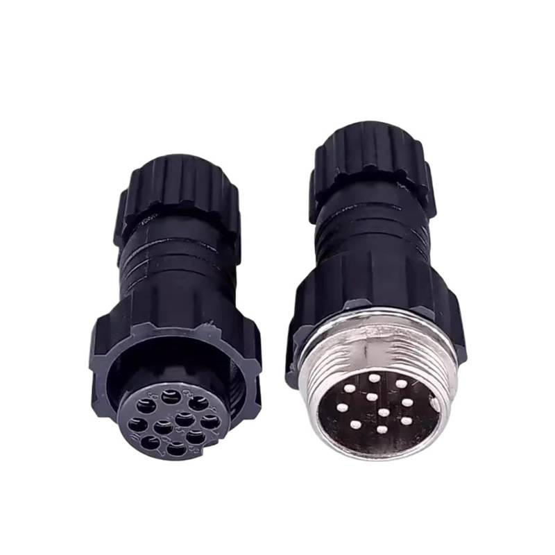5/20 Sets GX16 M16 QL16 16MM Aviation Steckdose Männlich Weiblich Docking Back Nut Panel Mounted Connector mit 2/3/4/5/6/7/8/9 Pins(Docking 10P,20 Sets) von YZZMY