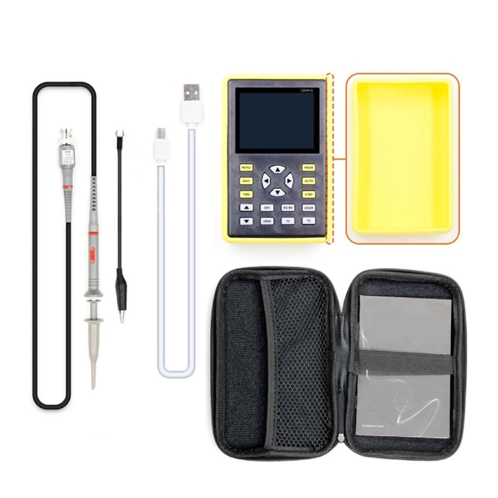 5012H Handheld-Digitaloszilloskop, 500 MS/s Abtastrate, 10 MHz analoge Bandbreite, 2,4 Zoll, unterstützt Wellenformspeicherung 5012H Handheld-Digitaloszilloskop, 500 MS/s Abtastrate, 10 MHz analoge Bandbreite, 2,4 Zoll, unterstützt Wellenformspeicherung von YZZMY