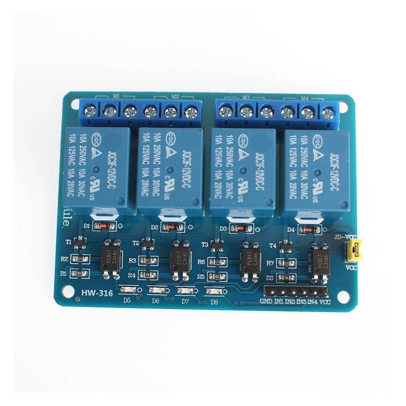 5V 12V Relaismodul 1 2 4 6 8 Kanal mit Optokoppler-Relaisausgang 1 2 4 6 8-Wege-Relaismodul for auf Lager(4 channel 12V) von YZZMY