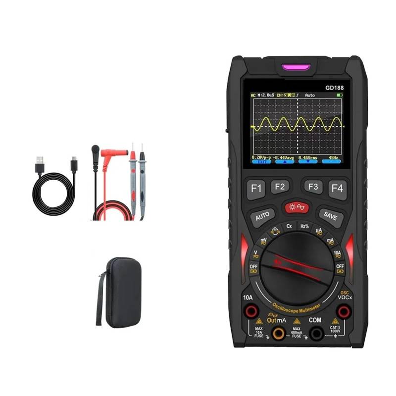 Digitales Oszilloskop, 50 MS/s Abtastrate, 12 MHz, analoge Bandbreite, Multimeter-Tester, Signalgenerator mit Wellenformspeicher von YZZMY