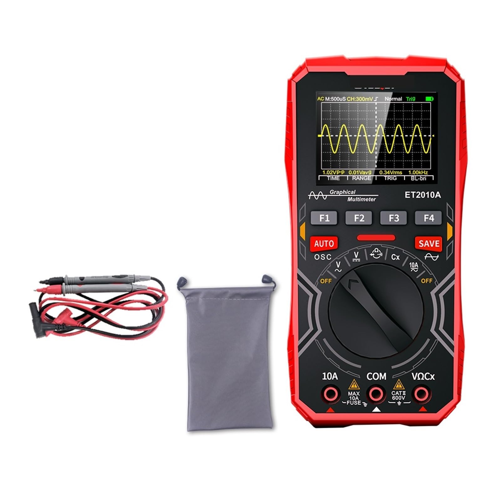 ET2010A 2,5 MSps 1 MHz Digital-Oszilloskop-Multimeter 2-in-1-Labor-Oszilloskop Elektrisches Reparatur-Oszilloskop(ET2010A Red) von YZZMY