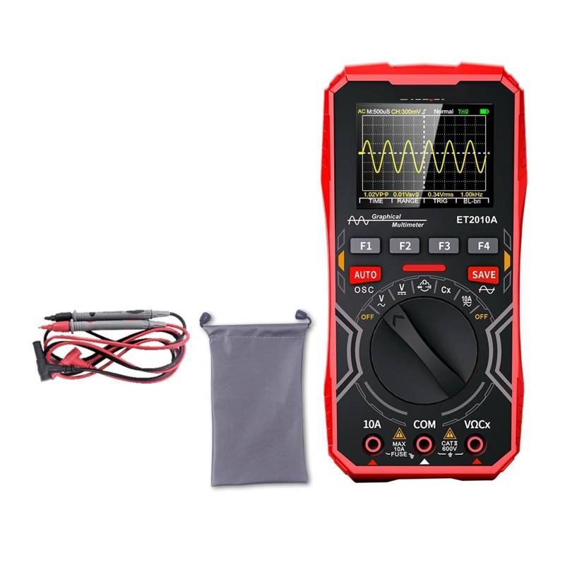 ET2010A 2,5 MSps 1 MHz Digital-Oszilloskop-Multimeter 2-in-1-Labor-Oszilloskop Elektrisches Reparatur-Oszilloskop(ET2010A Red) von YZZMY