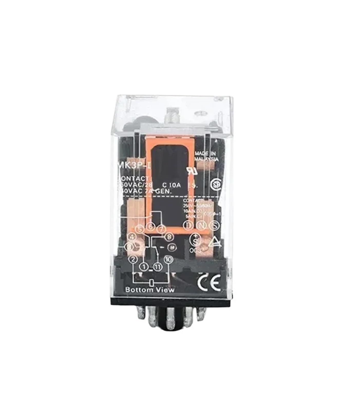 MK2P-I MK3P-I 8/11 Pins Zwischenrelais Mini-Typ Kupferspule Silberkontakt AC220V DC24V Micro Mini Elektromagnetisches Relais(10 PCS,MK2P-I DC24V) von YZZMY