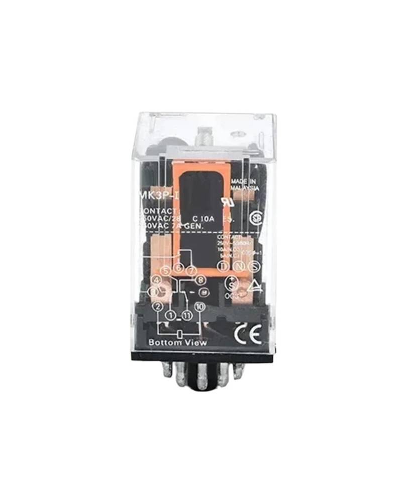 MK2P-I MK3P-I 8/11 Pins Zwischenrelais Mini-Typ Kupferspule Silberkontakt AC220V DC24V Micro Mini Elektromagnetisches Relais(10 PCS,MK2P-I DC24V) von YZZMY