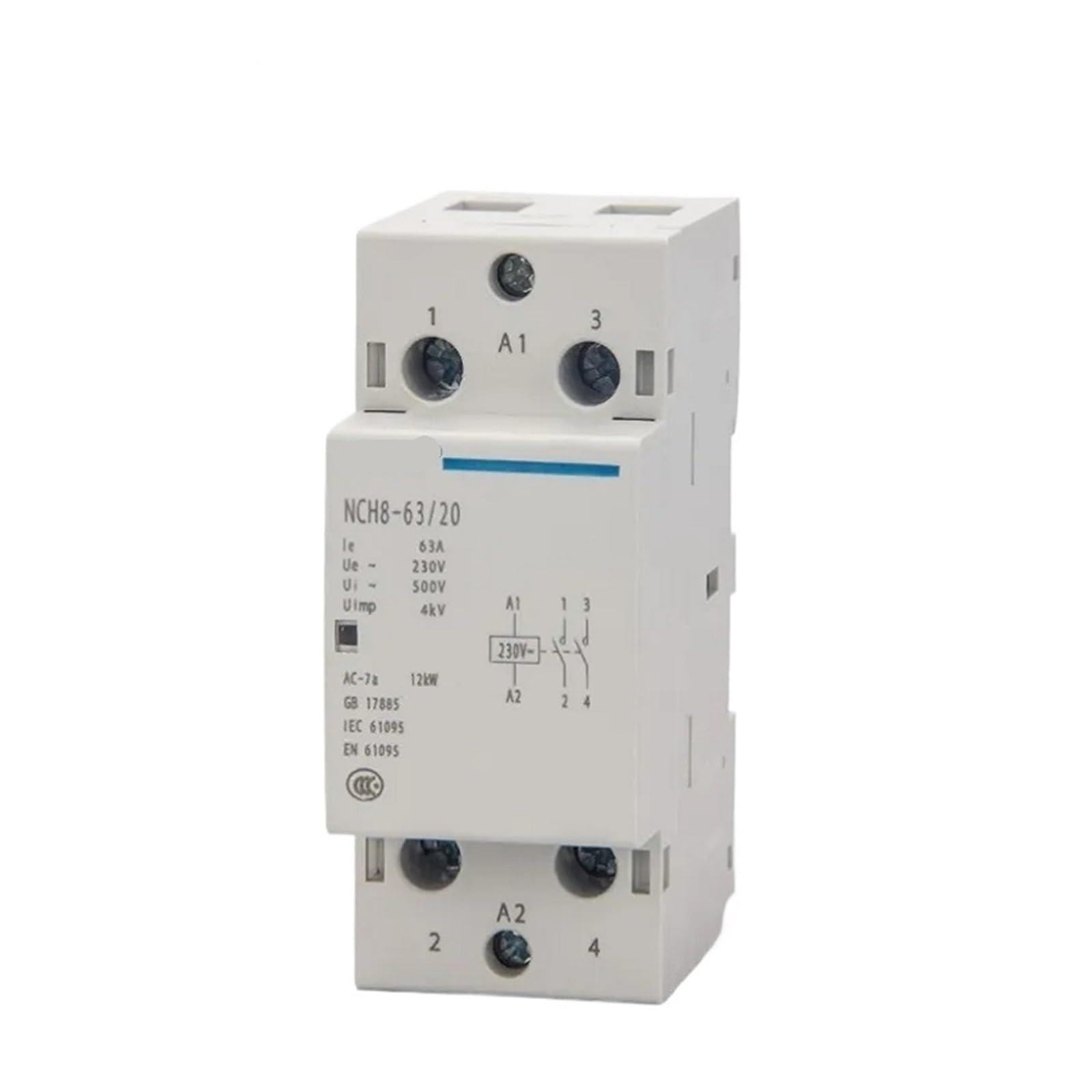 NCH8-63/20 Modulares AC-Haushalts-Mini-Schütz 220 V 230 V 20 A 25 A 40 A 63 A 1 NO 1 NC 2 NO 2 NC 4 NO NCH8-20 25 40(NCH8-63A,4NO) von YZZMY