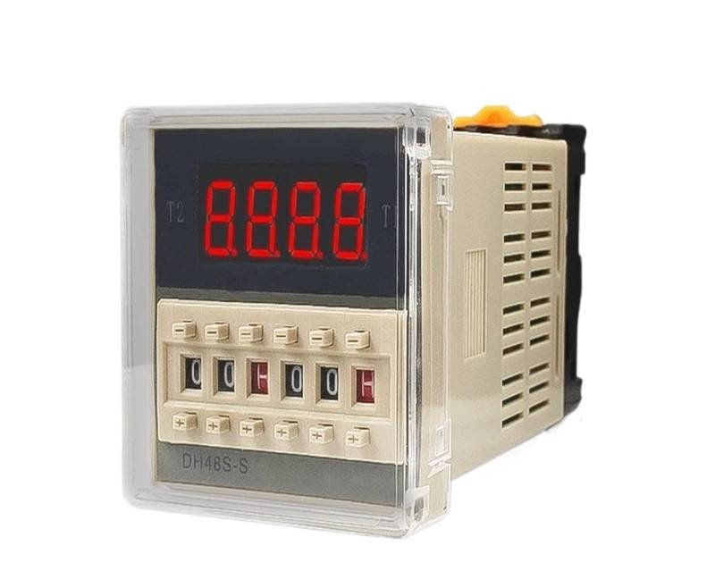 Programmierbares Zeitrelais DH48S-S 0,01s bis 99990h mit Sockel DH48S 1Z 24V 220V(DH48S-S,220VAC) von YZZMY