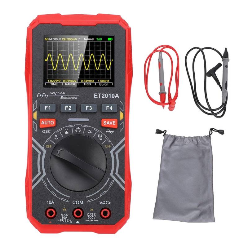 Tragbares Multimeter-Oszilloskop, Ruhezustand, 1 MHz Bandbreite, 2,5 Msps Abtastrate, 2,4 Zoll, 2-in-1 tragbares Oszilloskop von YZZMY