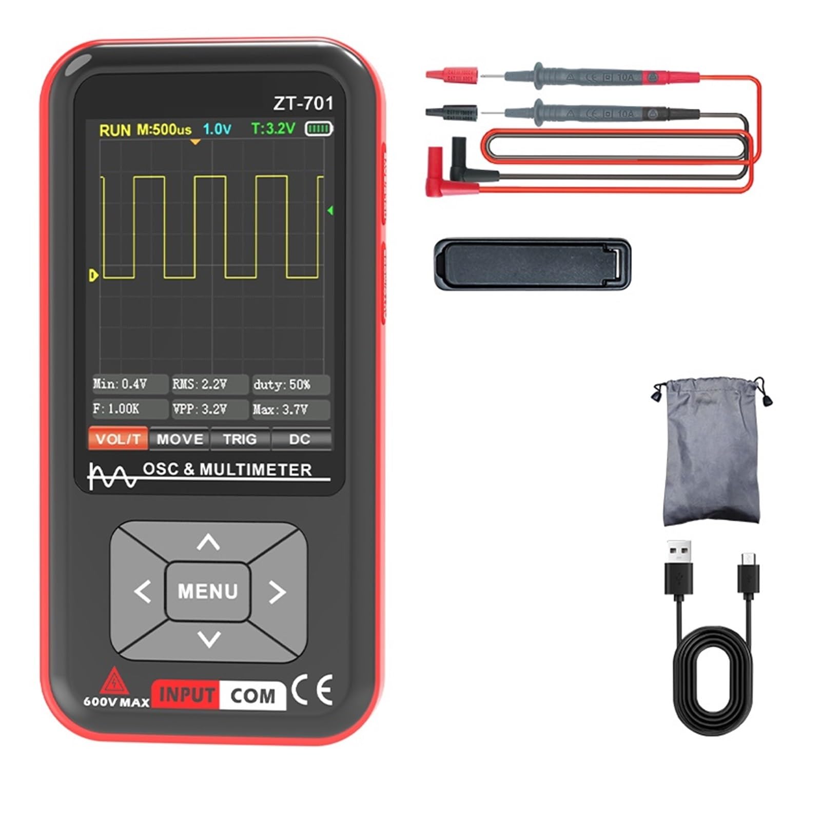 Zt-701 Großbild-Oszilloskop Anti-Kurzschluss-Multifunktions-Multimeter Heimreparatur Kondensator Widerstand Offen/Aus-Funktion(701-2) von YZZMY