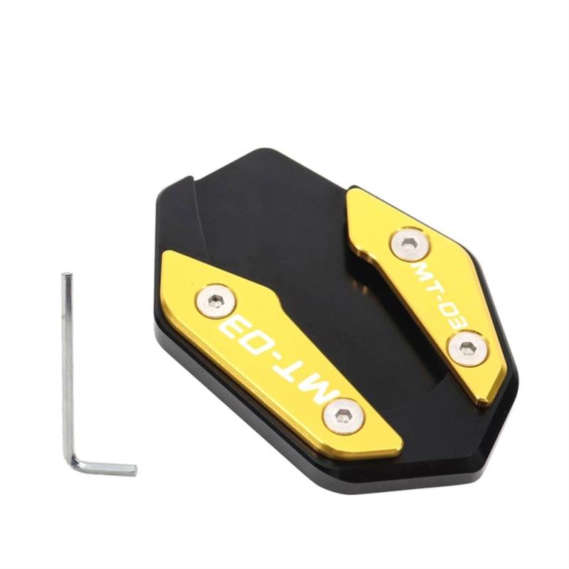 Motorrad-Ständer-Pad Motorradzubehör Für YZF R3 R25 MT03 MT25 R 3 25 MT 03 25 2019–2022 Seitenständer, Vergrößerte Platte, Ständerverlängerung(MT03 Gold) von YaSao