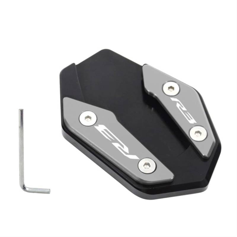 Motorrad-Ständer-Pad Motorradzubehör Für YZF R3 R25 MT03 MT25 R 3 25 MT 03 25 2019–2022 Seitenständer, Vergrößerte Platte, Ständerverlängerung(R3 Grey) von YaSao