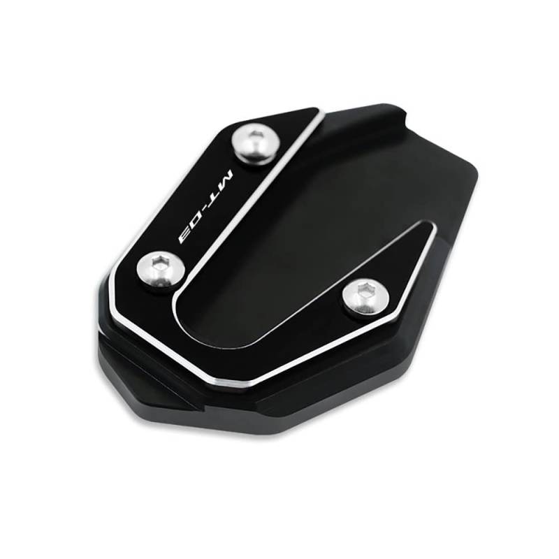 YaSao Motorrad-Ständer-Pad Motorrad Ständer Verlängerung Pad Fuß Seite Stehen Vergrößern Unterstützung Platte Für MT-03 MT 03 MT03 2017 2018 2019 2020 2021(Black-with Logo) von YaSao