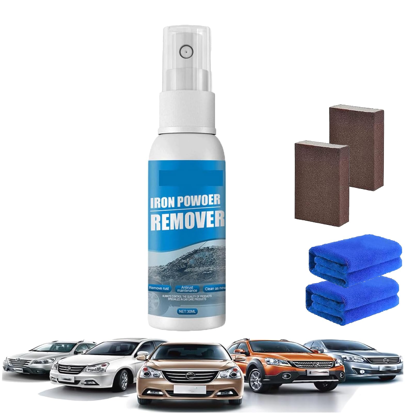 Yagerod Ouhoe Iron Powder Remover, Ouhoe Rust Removal Spray,Iron Powder Remover, Rustout Instant Remover Spray,Multifunctional Rust Removal Spray for Rust from Tools, Metals, Car Parts, Etc (30ML*1) von Yagerod