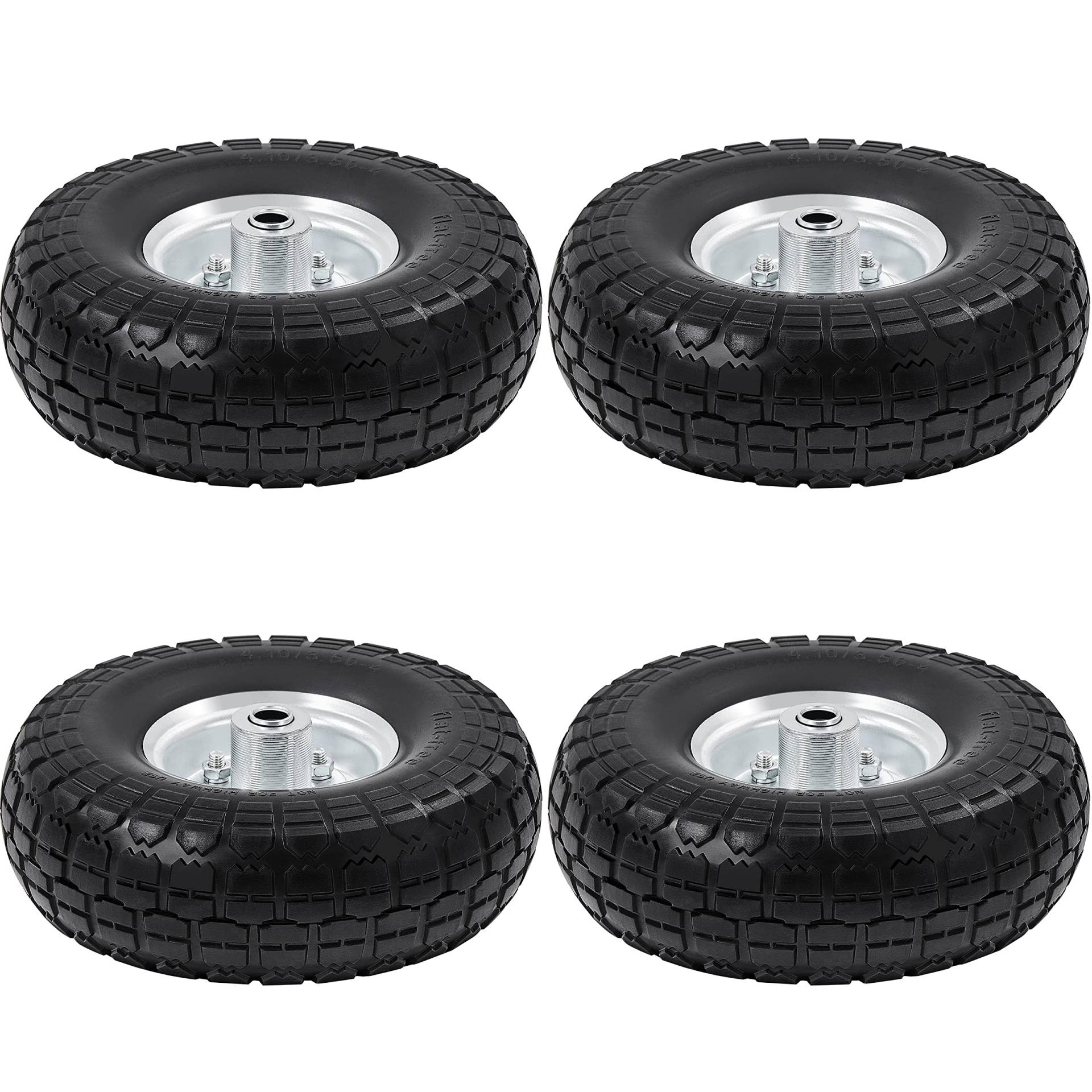 Yaheetech 4 Stück PU Rad ØxB:255 x 80 mm, 4.10/3.50-4 Schubkarrenreifen, Sackkarrenrad, Bollerwagen Ersatzrad, mit Metallfelge, 16mm Achse Reifen, pannensicher & verschleißfest Yaheetech 4 Stück PU Rad ØxB:255 x 80 mm, 4.10/3.50-4 Schubkarrenreifen, Sackkarrenrad, Bollerwagen Ersatzrad, mit Metallfelge, 16mm Achse Reifen, pannensicher & verschleißfest von Yaheetech