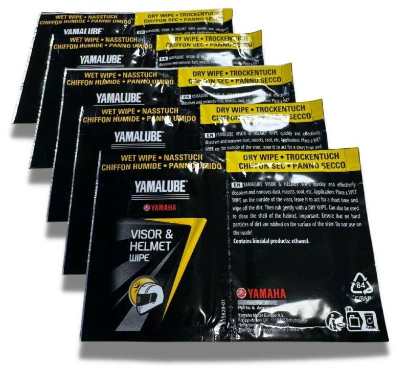 Yamalube Visier und Helmreiniger Set 5 Stk Reinigungstuch & Poliertuch von YAMAHA
