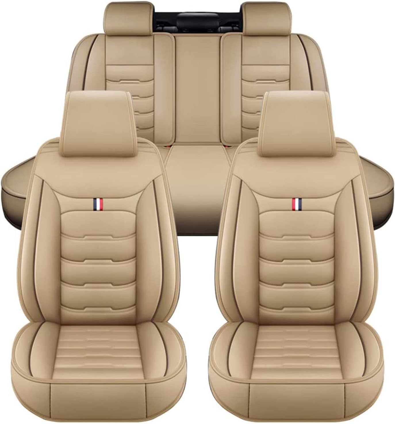 YanZB Auto Sitzbezüge für Holden Commodore (2017-2020), Leder Bequem Schonbezüge Atmungsaktiv rutschfest Sitzschoner Innenraum Zubehör,Beige von YanZB