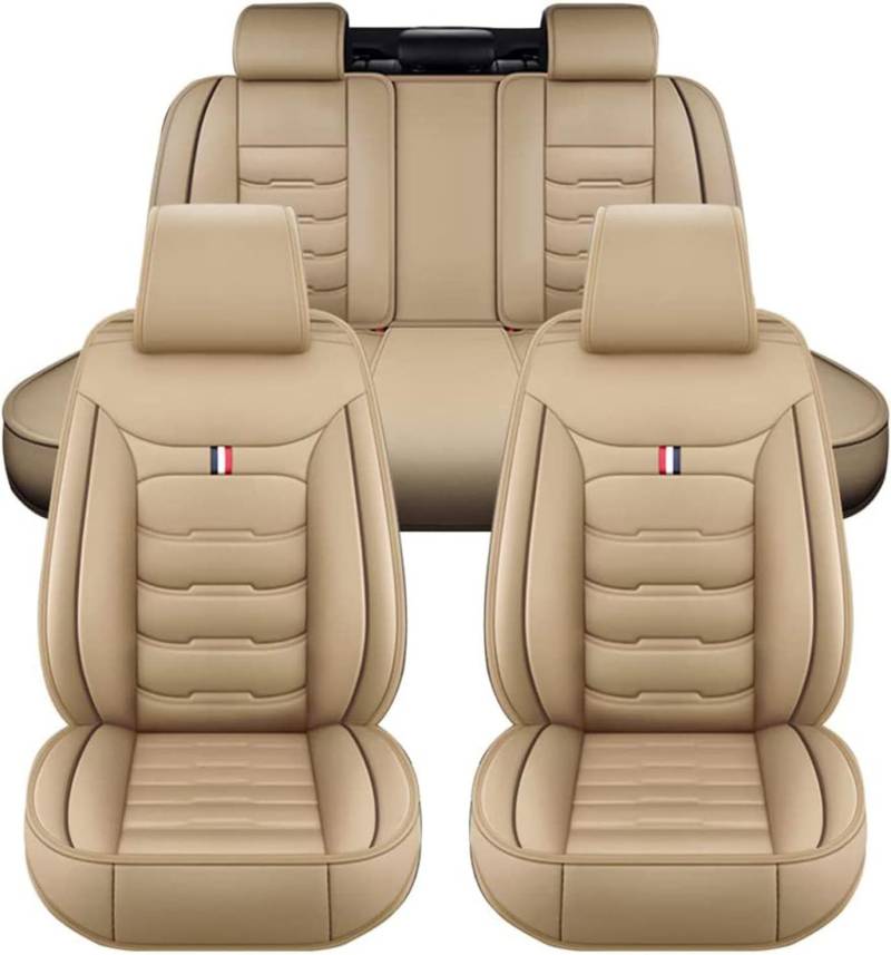 YanZB Auto Sitzbezüge für Holden Commodore (2017-2020), Leder Bequem Schonbezüge Atmungsaktiv rutschfest Sitzschoner Innenraum Zubehör,Beige von YanZB