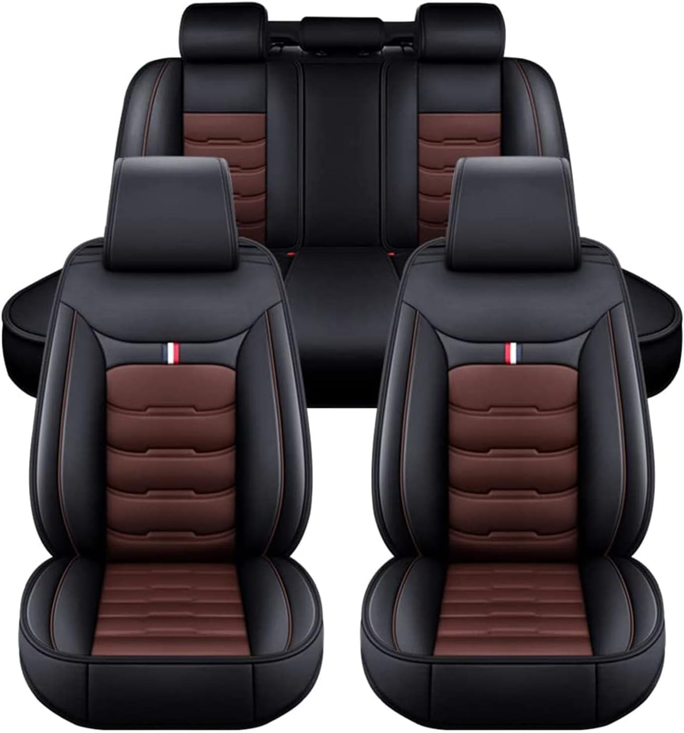 YanZB Auto Sitzbezüge für Isuzu D-Max (2017-2019), Leder Bequem Schonbezüge Atmungsaktiv rutschfest Sitzschoner Innenraum Zubehör,Black-Coffee von YanZB