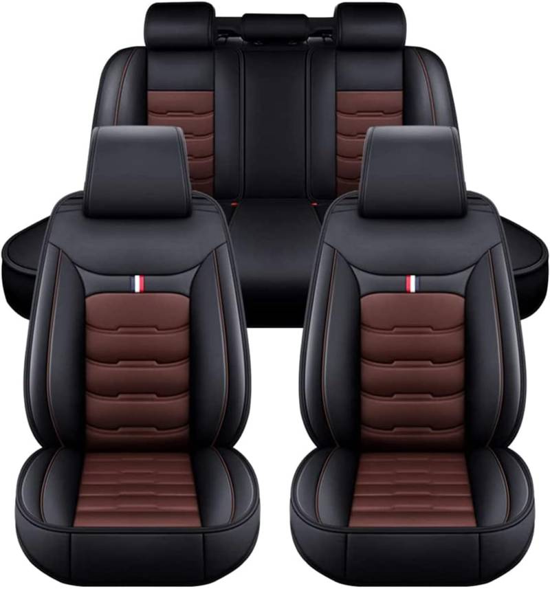 YanZB Auto Sitzbezüge für Isuzu D-Max (2017-2019), Leder Bequem Schonbezüge Atmungsaktiv rutschfest Sitzschoner Innenraum Zubehör,Black-Coffee von YanZB