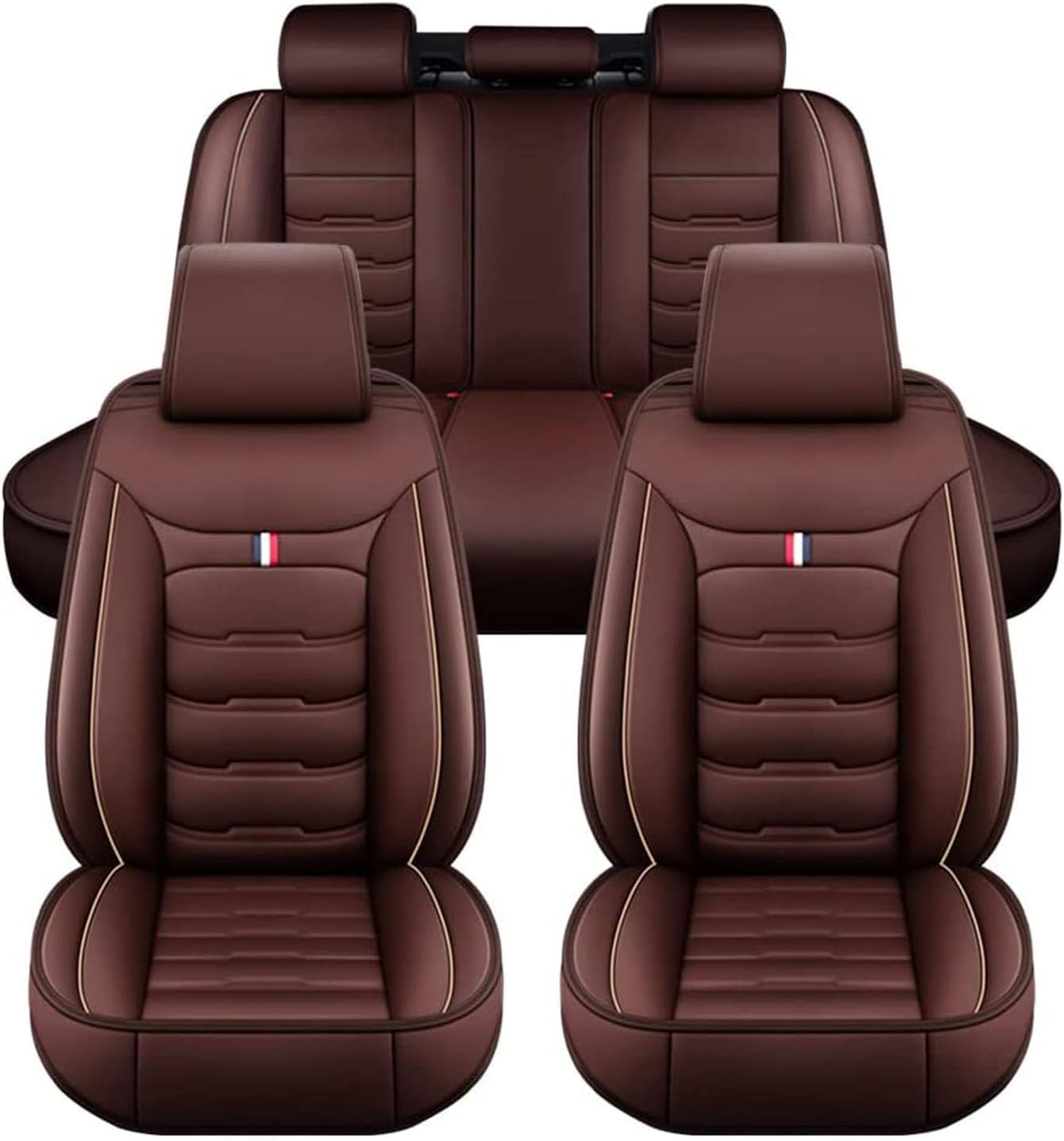 YanZB Auto Sitzbezüge für Isuzu MU-X (2013-2020), Leder Bequem Schonbezüge Atmungsaktiv rutschfest Sitzschoner Innenraum Zubehör,Brown von YanZB