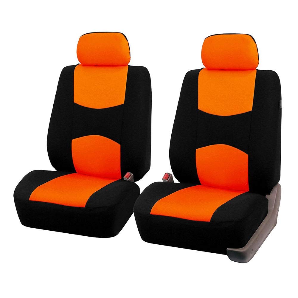 Autositzbezüge Vordersitze, Universal Sitzbezüge Auto for Fahrersitz und Beifahrer Aus Schonbezüge 4Pcs (Color : Orange) von YangD