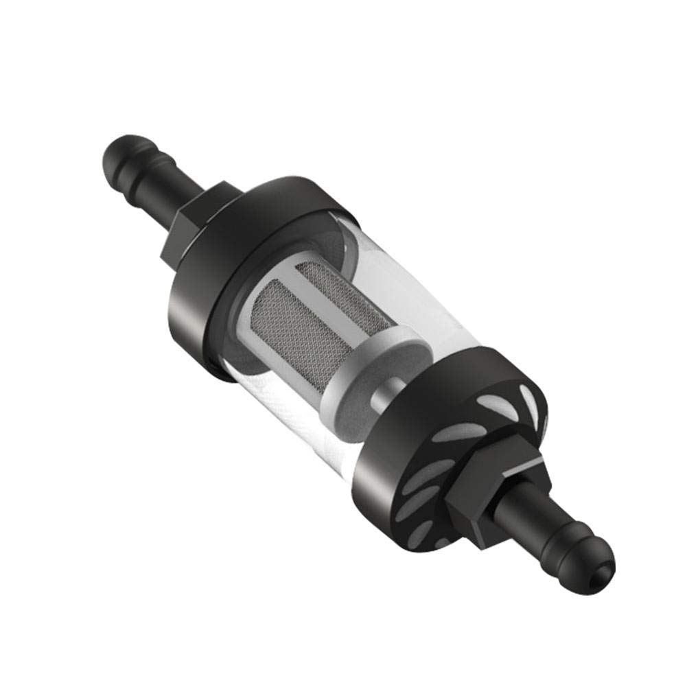 Yangers Motorrad-Inline-Kraftstofffilter, Universal-8mm Schraubengröße Fitting Schlauch 5/16 "waschbar Benzin Diesel Heizölfilter Chrome Glas Edelstahl für Motorrad, Auto, Boot, Traktor Yangers Motorrad-Inline-Kraftstofffilter, Universal-8mm Schraubengröße Fitting Schlauch 5/16 "waschbar Benzin Diesel Heizölfilter Chrome Glas Edelstahl für Motorrad, Auto, Boot, Traktor von Yangers