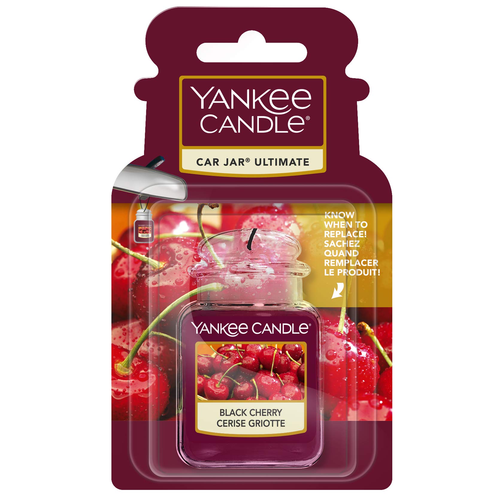 Yankee Candle 1221000E Auto-Lufterfrischer, Auto Jar Ultimate, Black Cherry von Yankee Candle