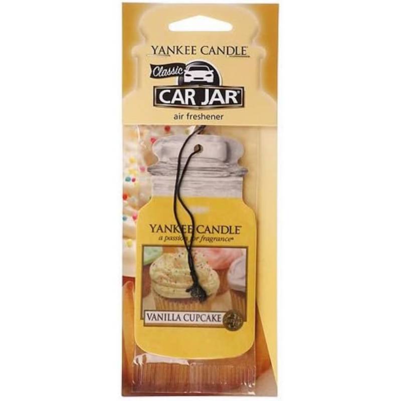 Yankee candle 1158159E Autoduft Car Jar Single Vanilla Cupcake, Pappe, gelb, 7,8 x 19,7 x 0,7 cm von Yankee Candle