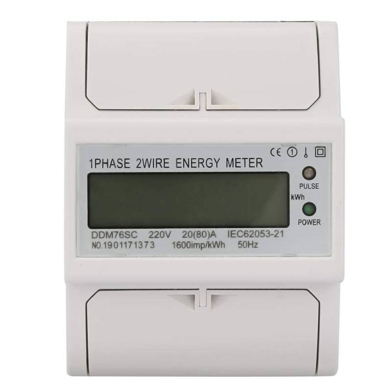 Din Rail Wattmeter, einphasiges 4P LCD Din Rail Strom Stromzähler Leistungsverbrauch Wattmeter Energiezähler von Yanmis