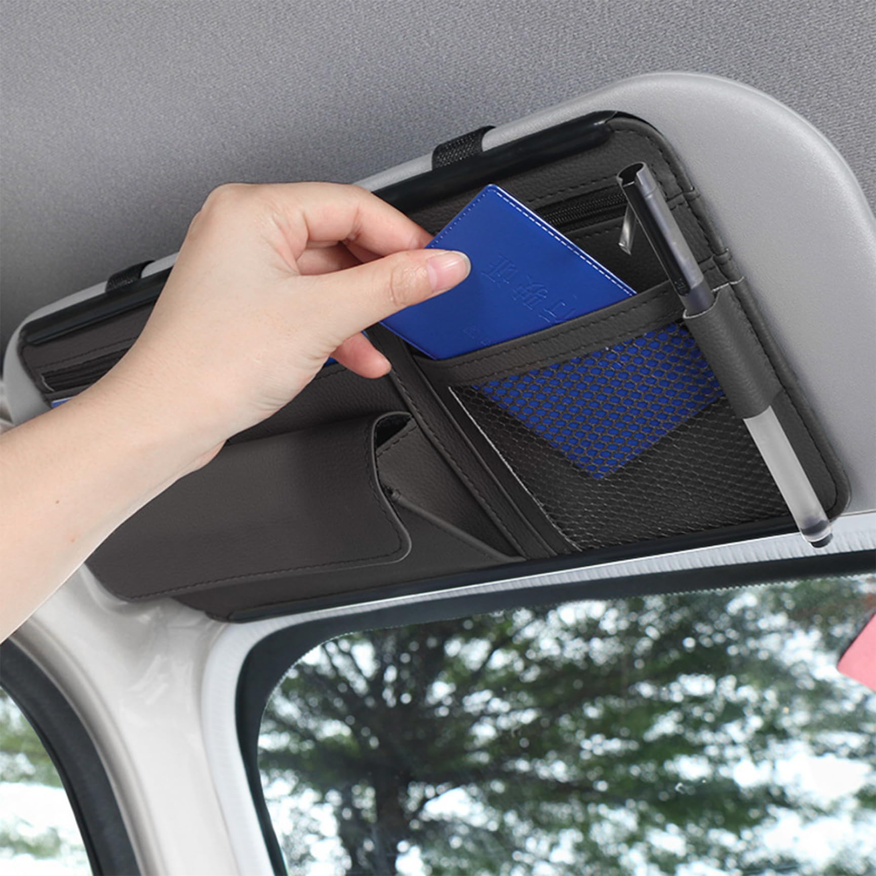 Visierorganisator PU Leder Auto Sonnenvisor Organizer Sonnenbrillenhalter für Auto 12.2x6.5 Autozubehör mit mehreren Taschen für Lager Visierorganisator PU Leder Auto Sonnenvisor Organizer Sonnenbrillenhalter für Auto 12.2x6.5 Autozubehör mit mehreren Taschen für Lager von Yaoliucp