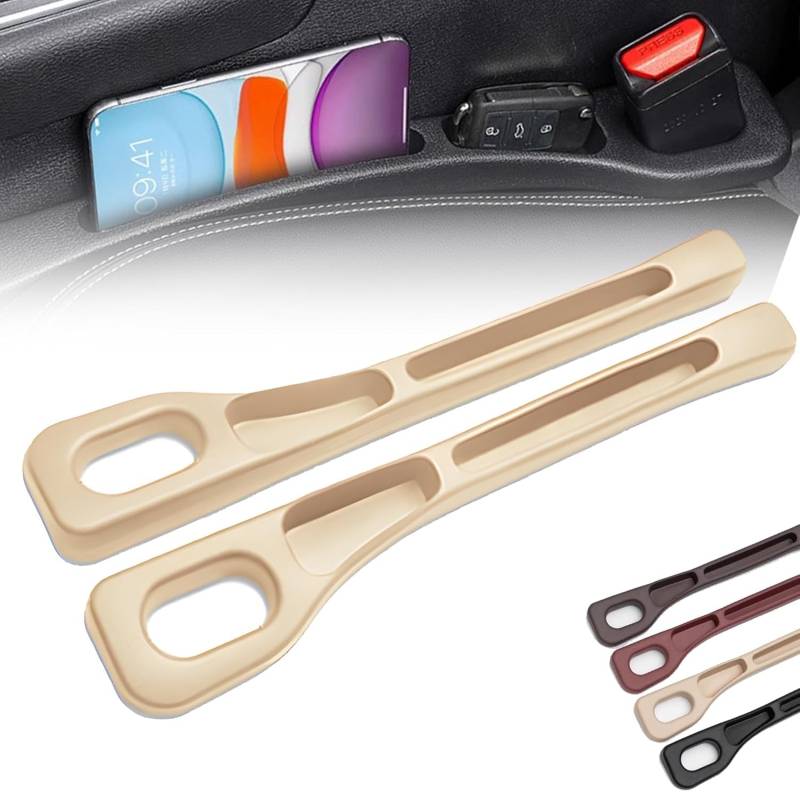 2PCS No Drop Seat Guard, 2025 Neue Autositz Lückenfüller, Drop Seat Guards für Autos (Beige 2 Stück) von Yarrie
