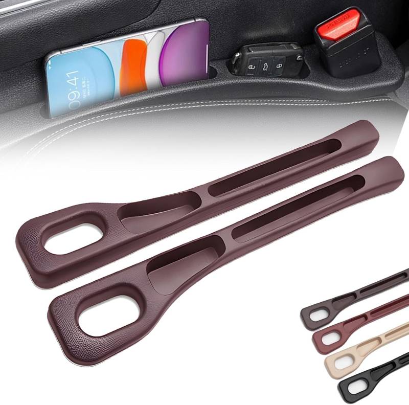 2PCS No Drop Seat Guard, 2025 Neue Autositz Lückenfüller, Drop Seat Guards für Autos (Braun 2 Stück) von Yarrie