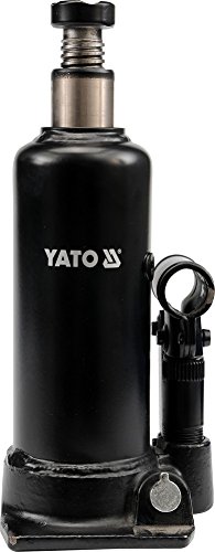 YATO Hydraulischer Wagenheber mit 1 stufigem Kolben und zusätzlicher Spindelverstellung Stempelwagenheber 5T Flaschenwagenheber von YATO