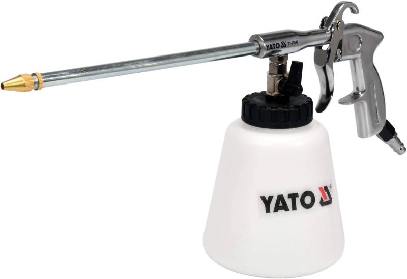 Yato Profi Druckluft Schaumpistole aus leichtem und stabilem Aluminium, 113l/min, 1 Liter Reinigungsmittelflasche, einstellbar, Schaum Waschpistole Sc von YATO