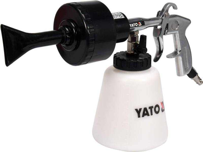 Yato Profi Druckluft Schaumpistole aus leichtem und stabilem Aluminium, 113l/min, Turbo-Düse, 1 Liter Reinigungsmittelflasche, einstellbar, Schaum was von YATO