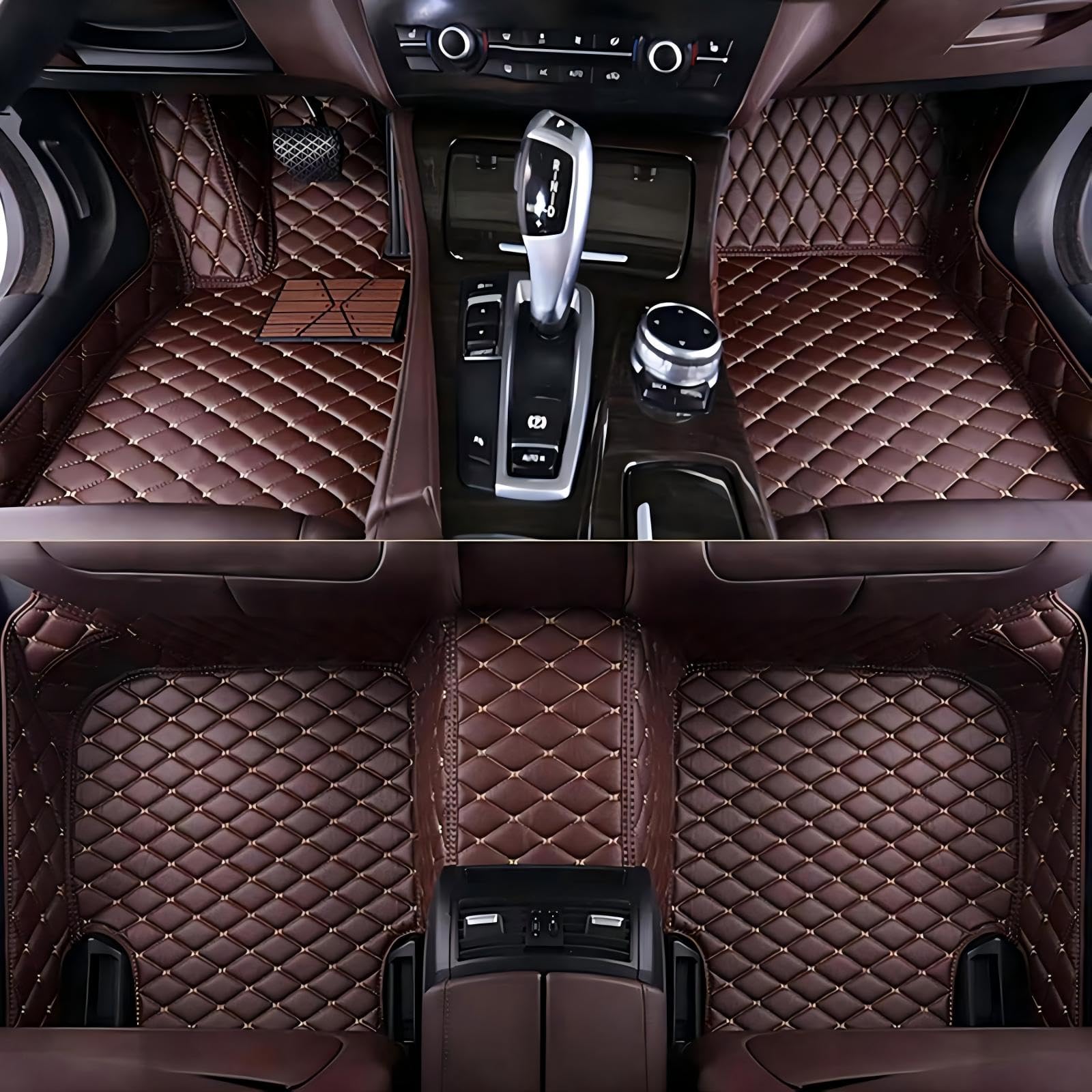 Fussmatten Auto für Audi Q7(5seats) 2006-2015, Wasserdicht rutschfeste, Tragen Allwetter Vorn und Hinten Auto Fußmatten, Innenraumschutz, Auto Zubehör,F von Ybbpazd