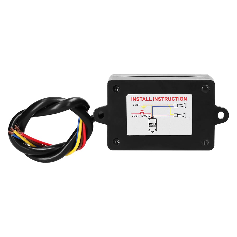 12 V Dual Tone Air Horn Lautes Elektroschneckenhorn mit 12 Sound -Controller für Autowagen Motorradboot Compact Design Easy Installation 12 V Dual Tone Air Horn Lautes Elektroschneckenhorn mit 12 Sound -Controller für Autowagen Motorradboot Compact Design Easy Installation von Yctze