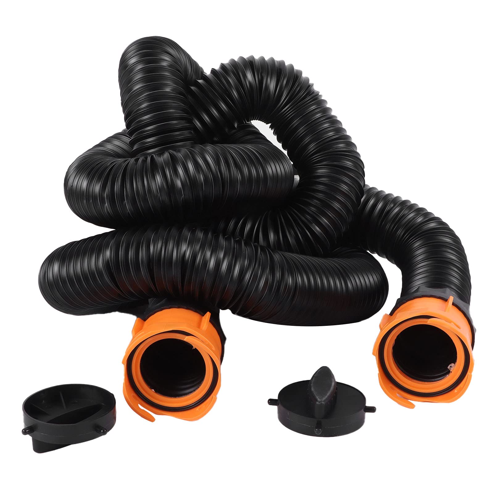 15-Fuß-Abwasserschlauch-Abwasserrohr-Set mit Drehadapter für Wohnmobile, Campingwagen, Stahldraht Verstärkt, Einfache Installation, kein Auslaufen, Durchscheinender Bogen, 15-Fuß-Abwasserschlauch-Abwasserrohr-Set mit Drehadapter für Wohnmobile, Campingwagen, Stahldraht Verstärkt, Einfache Installation, kein Auslaufen, Durchscheinender Bogen, von Yctze