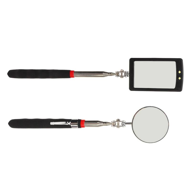 2PCS LED LED Leuchtete Teleskopinspektionsspiegel -Set - Flexible Runde und Werkzeuge für Enge Räume von Yctze