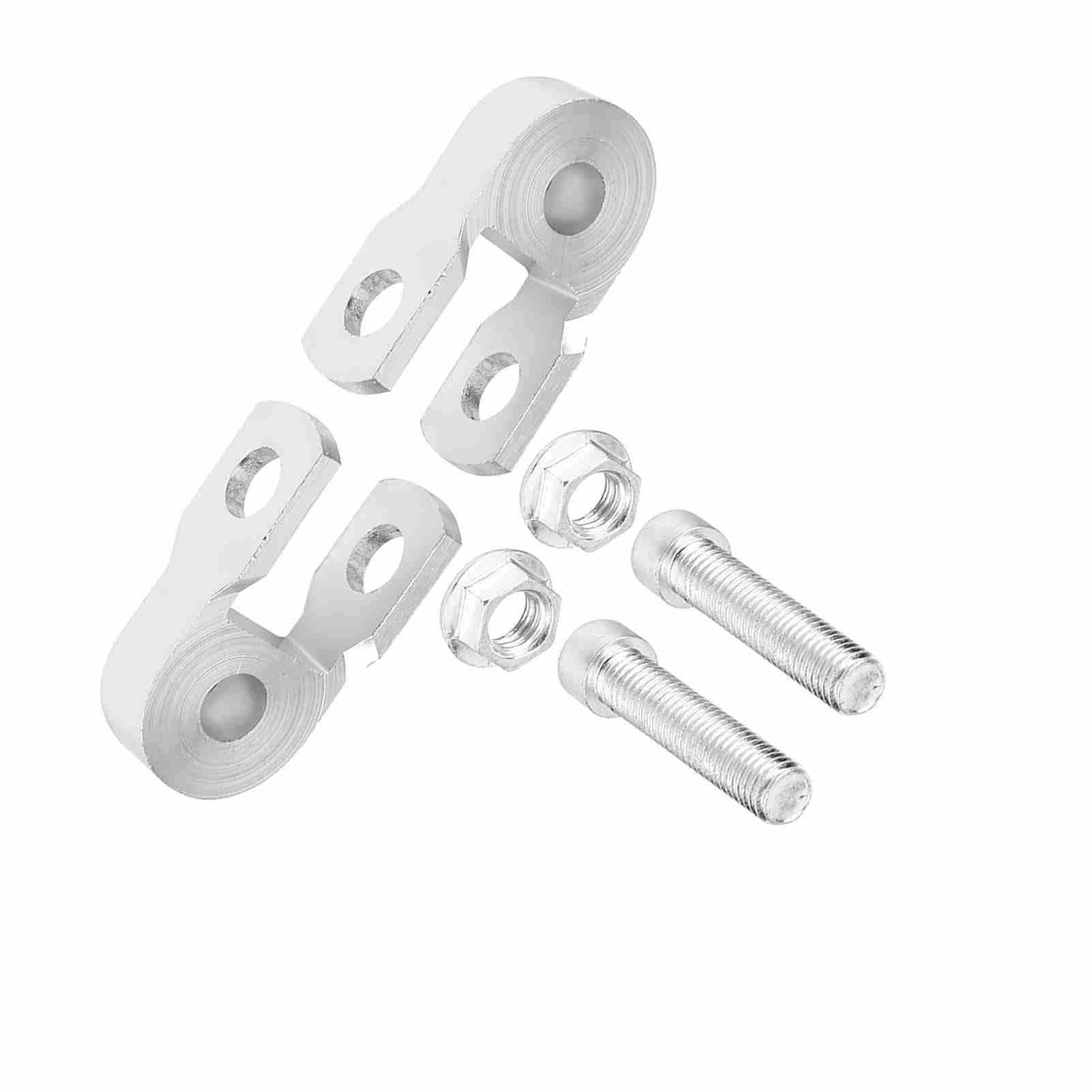 2pcs Motorradhöhe Verlängerung Stoßdämpfer Riser - Silber mit Optionalen Schrauben (mit Schrauben) von Yctze