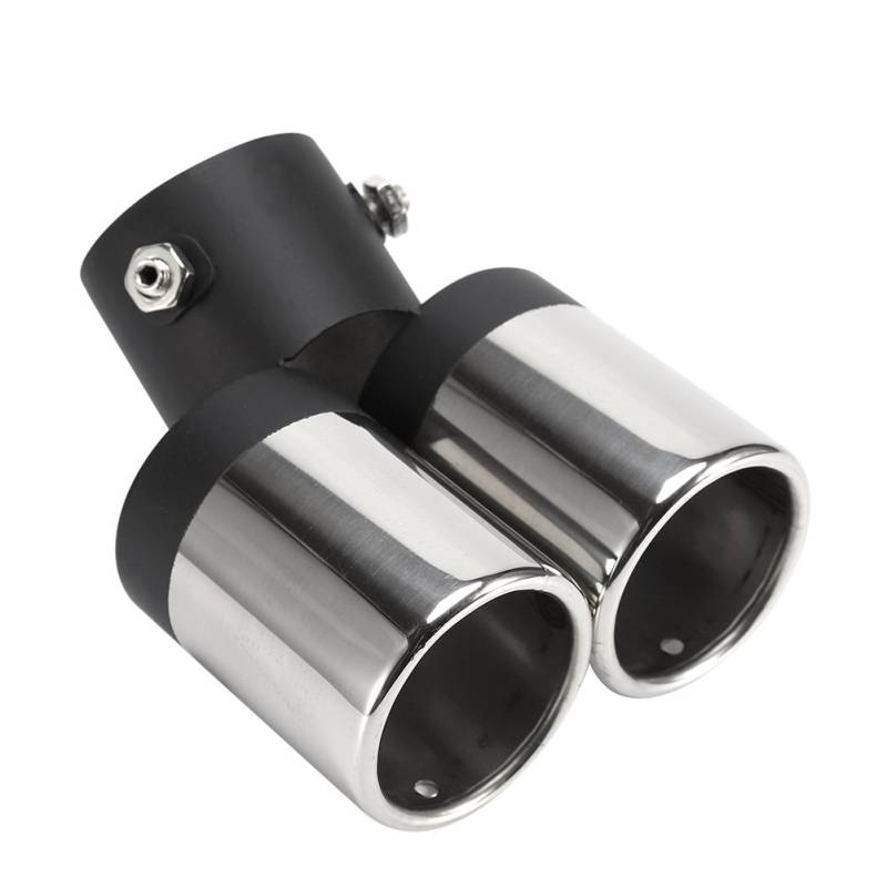 Auspuff Schalldämpfer, Yctze Universal Auto Rundmund Doppelrohr Gebogen Edelstahl Endrohr Auspuff Schalldämpfer für bent muffler tip auspuffblende universal auspuffblende universal von Yctze