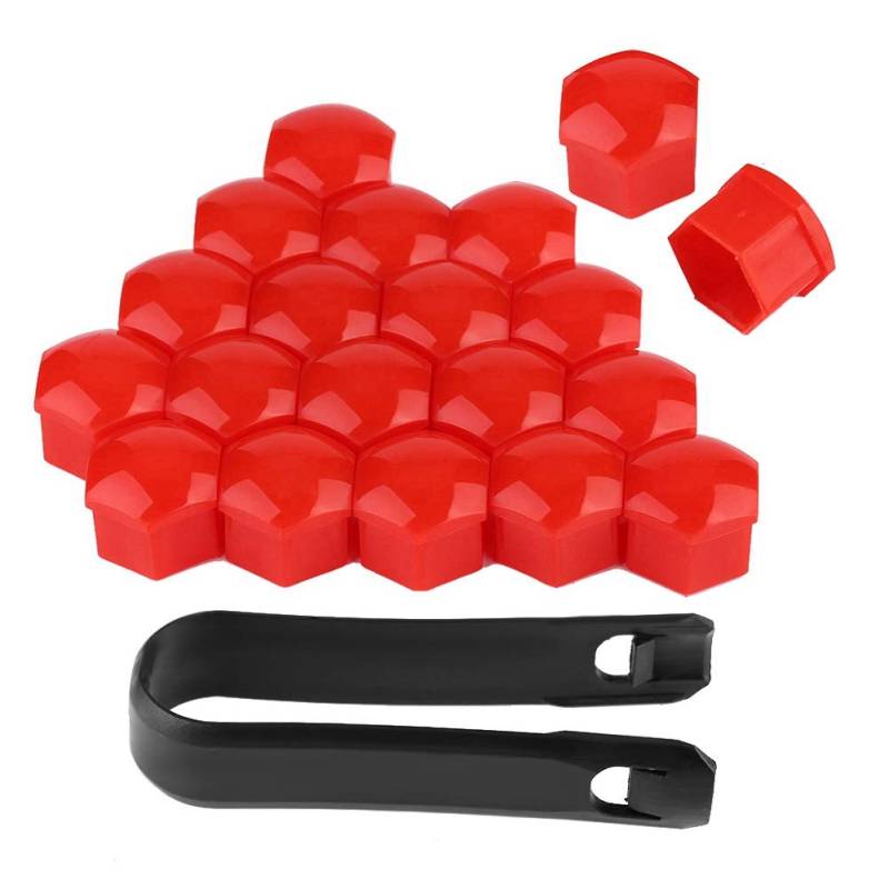 Auto Naben Schraubenschutz Abdeckkappe, Yctze 20pcs 17mm Mutter Autorad Auto Naben Schraubenschutz Anti Diebstahl Abdeckkappe(rot) für radschraubenkappen 17mm von Yctze