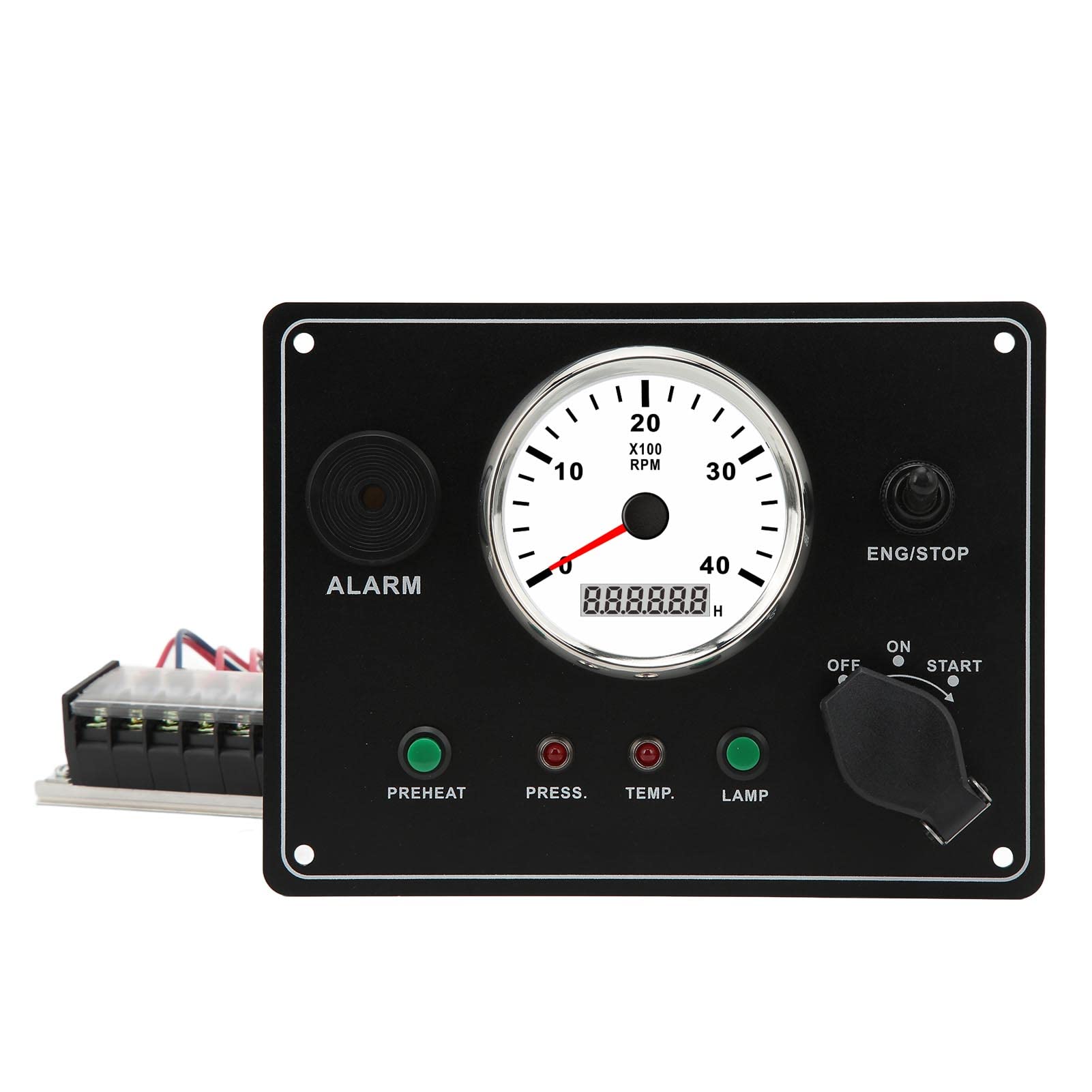 Boots-Instrumententafel mit Drehzahlmesser, Multifunktions-4000 U/min, Motoren, Stopp, Start, EIN, AUS, Wassertemperaturalarm, IP67 Wasserdicht, 12 V, (24V) von Yctze