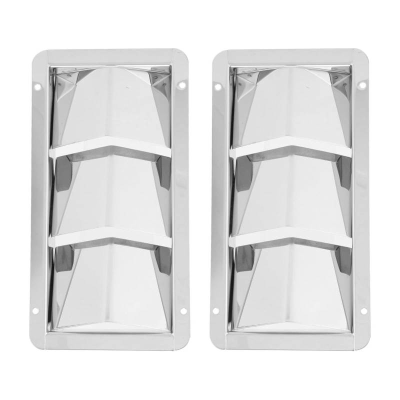 Bootsjalousien, Yctze Paar Marine Air Vent Cover 3 Slots 210x110mm Rechteck Louver 304 Edelstahl Universal für Boote von Yctze
