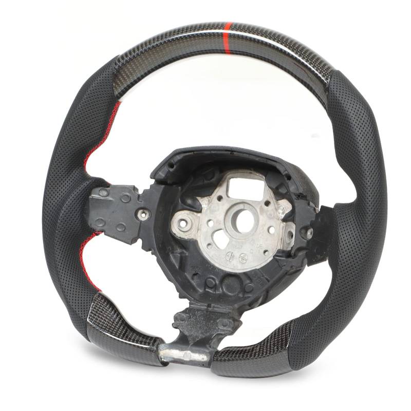 Custom Carbon Faserlenkrad mit Perforiertem Leder und Roten Nähten für Aventador LP700-4 LP740-4 2011-2022 von Yctze