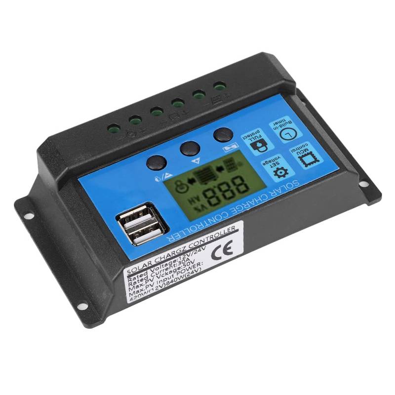 Dual Display 2V/24V R -Controller mit PWM- und E -Ladefunktion 0A (30A) von Yctze