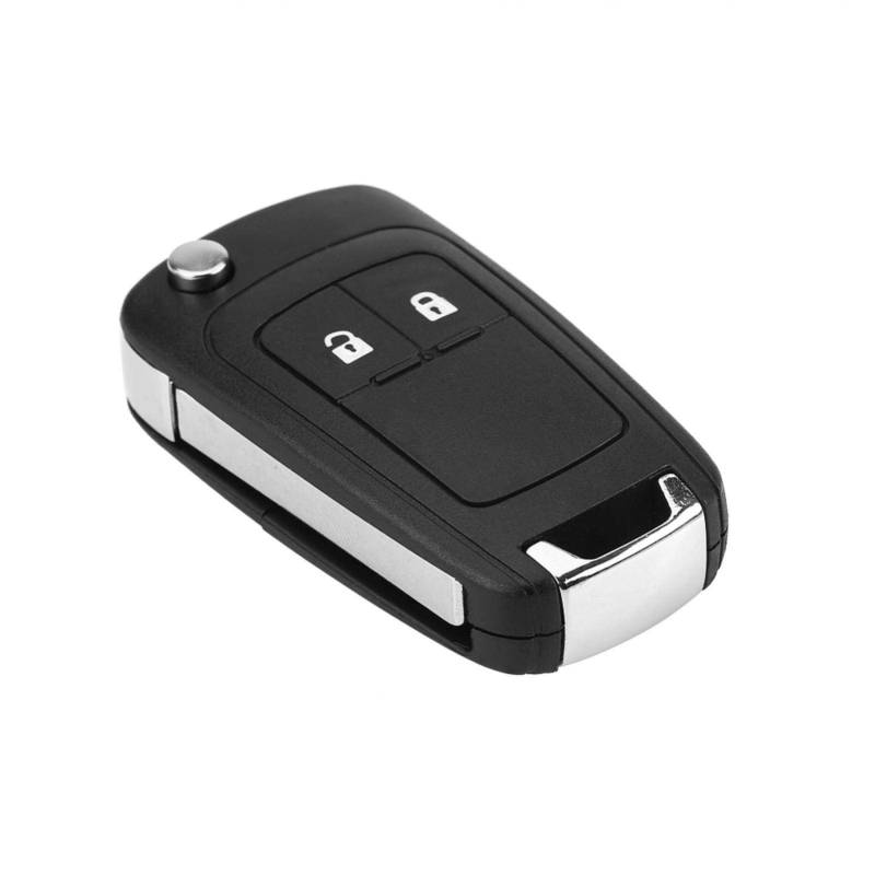 Flip Folding Remote 2 Tasten Auto Schlüsselanhänger Shell Case, Transponder Zündschlüssel Shell Case Cover Fit Ersatz für Opel Astra Insignia für 2 Tasten Schlüsselanhänger 2 Tasten Schlüssel Sh von Yctze